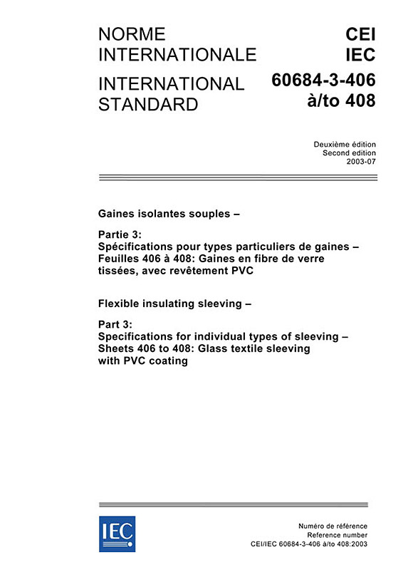 Cover IEC 60684-3-406:2003